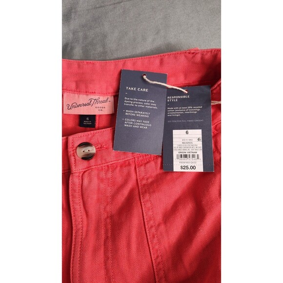 Universal Thread High Rise Utility Shorts Red 6 - Picture 6 of 6